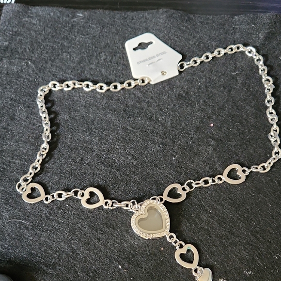 Jewelry - Silver Heart Pendant Y-Necklace - Women Jewelry